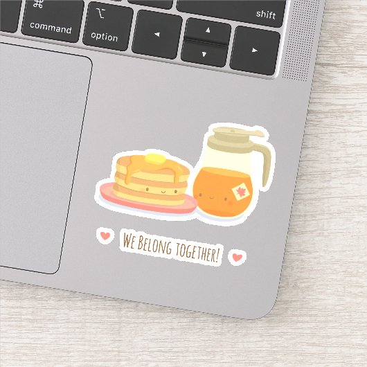 Sticker Les crêpes et le sirop d'érable vont ensemble (Détail)