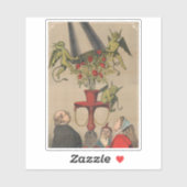 Sticker Les Démons Verts Retirant La Couverture Du Bouquet (Feuille)