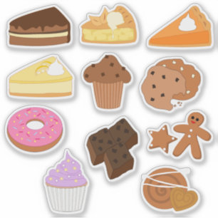 Sticker Les desserts doux, pâtisseries, fait et durcit
