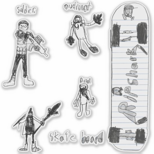 Sticker Les dessins au crayon de Sebi (Devant)