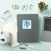 Sticker Les deux superhéros de SlipperyJoe embrassant un v (Couverture iPad)
