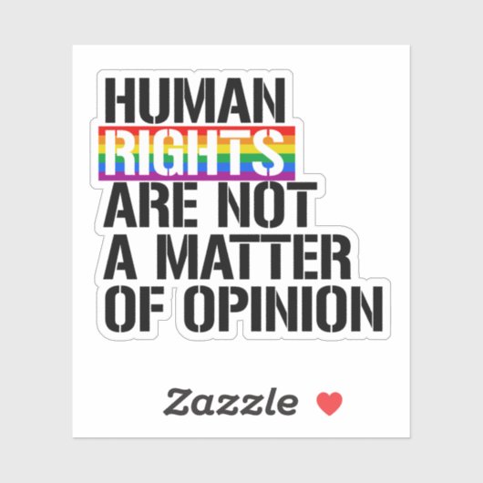 Sticker Les droits de l'homme ne sont pas une question d'o (Feuille)