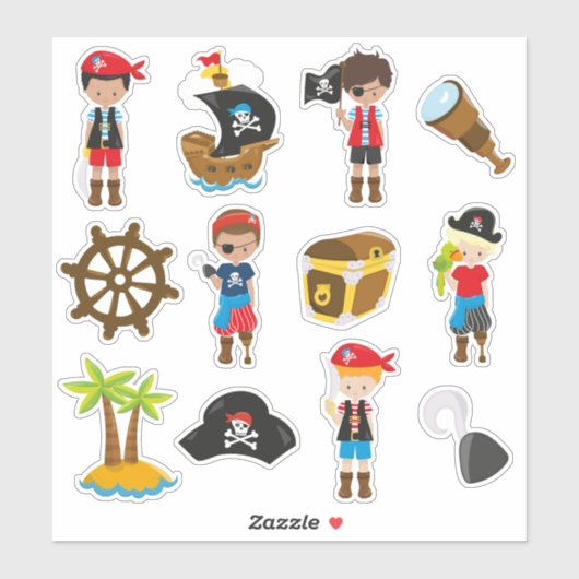 Sticker Les enfants pirates (Feuille)