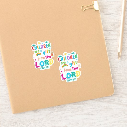 Sticker Les enfants sont un cadeau du Seigneur" Custom-Cut (Carnet)