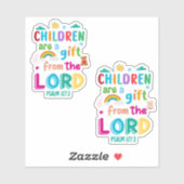 Sticker Les enfants sont un cadeau du Seigneur" Custom-Cut (Feuille)