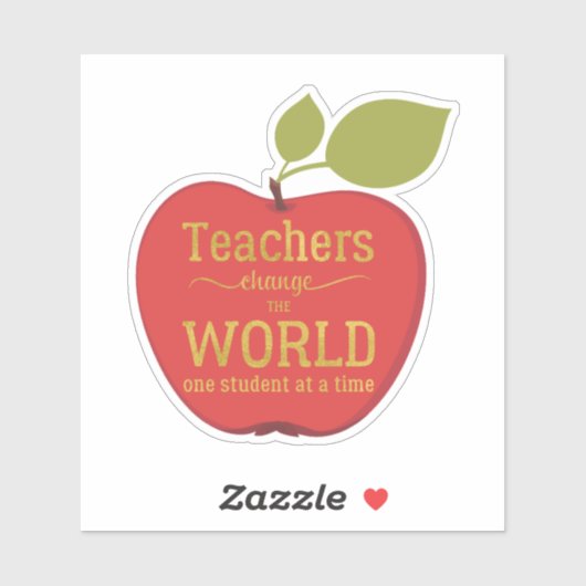 Sticker Les enseignants changent la citation de pommes rou (Feuille)