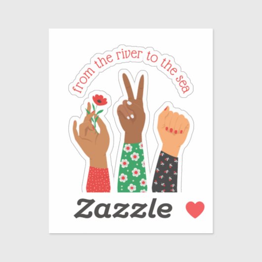 Sticker Les femmes palestiniennes soutiennent le texte per (Feuille)