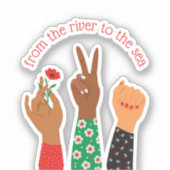 Sticker Les femmes palestiniennes soutiennent le texte per (Recto)