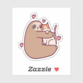 Sticker Les fentes et les chats sont les meilleurs amis (Feuille)