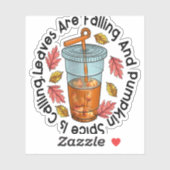 Sticker Les feuilles Tournent Et Le Citrouille Spice Appel (Feuille)