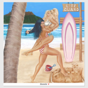STICKER LES FILLES DE SURFER CATFENT