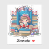 Sticker Les filles du monde de la lecture - Angleterre (Feuille)