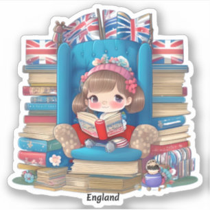 Sticker Les filles du monde de la lecture - Angleterre