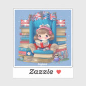 Sticker Les filles du monde de la lecture - Angleterre (Feuille)
