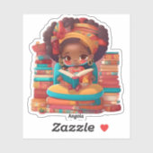 Sticker Les filles du monde de la lecture - Angola (Feuille)