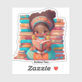 Sticker Les filles du monde de la lecture - Burkina Faso (Feuille)