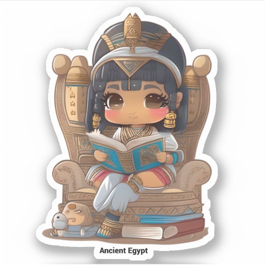 Sticker Les filles du monde de la lecture - Egypte ancienn (Devant)