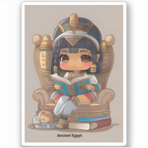 Sticker Les filles du monde de la lecture - Egypte ancienn