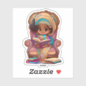 Sticker Les filles du monde de la lecture - Érythrée (Feuille)