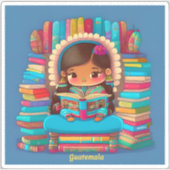 Sticker Les filles du monde de la lecture - Guatemala (Devant)