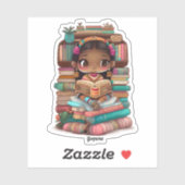 Sticker Les filles du monde de la lecture - Guyana (Feuille)