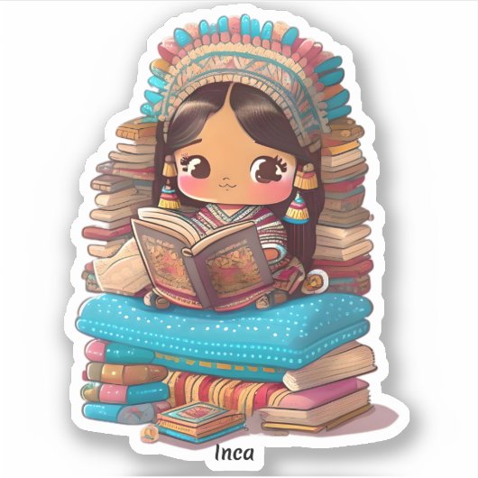 Sticker Les filles du monde de la lecture - Inca (Devant)