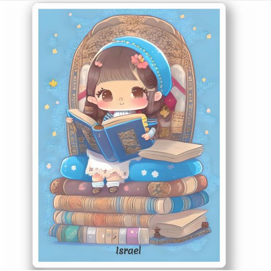 Sticker Les filles du monde de la lecture - Israël (Devant)