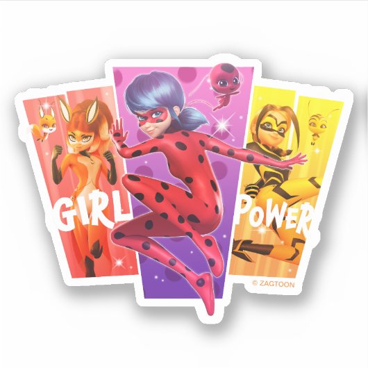Sticker Les filles miraculeuses | Power fille (Devant)