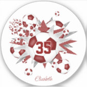 Sticker les filles nom sur maroon blanc ballon de football (Devant)
