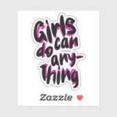 Sticker Les filles peuvent tout faire (Feuille)