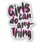 Sticker Les filles peuvent tout faire (Devant)