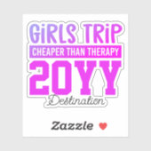 Sticker Les Filles Sur Mesure Voyage Moins Cher Que La Thé (Feuille)