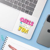 Sticker Les Filles Veulent Juste S'amuser Nostalgie Des An (Ordinateur portable avec iPhone)