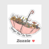 Sticker Les Fleurs sauvages Parapluies Plus Forts Que La T (Feuille)