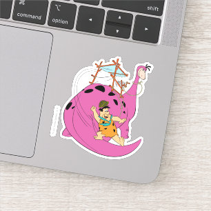 Sticker Les Flintstones   Fred glissant en bas de la queue