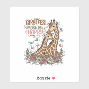Sticker Les girafes me rendent heureux, design de chemise