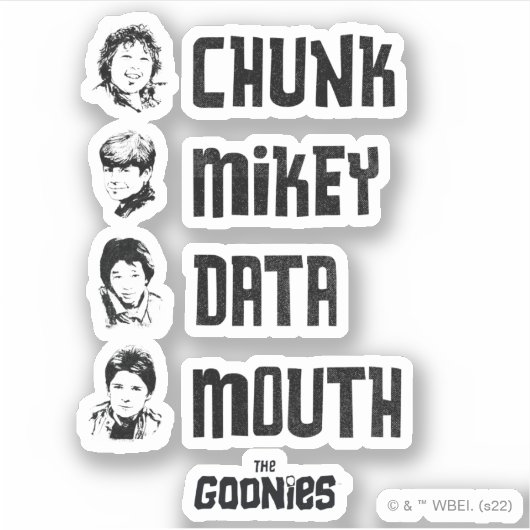 Sticker Les Goonies | Couche, Mikey, Données, Bouche (Devant)