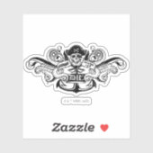 Sticker Les Goonies "Never Say Die" Pirate Ancre Badge (Feuille)