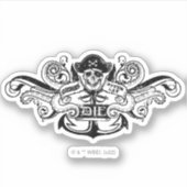 Sticker Les Goonies "Never Say Die" Pirate Ancre Badge (Devant)