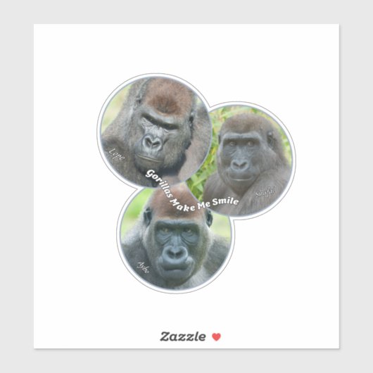 Sticker Les gorilles me font sourire (Feuille)