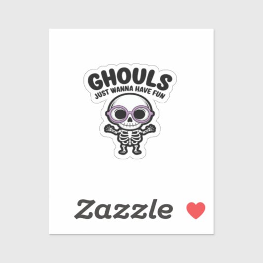 Sticker Les Gouls Mignons Veux Juste Avoir Un Squelette Am (Feuille)