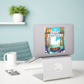 Sticker Les Grands Espaces! (Ordinateur portable sur le bureau)