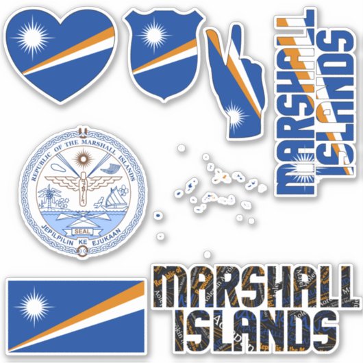 Sticker Les îles Marshall Extraordinaires Formes nationale (Devant)