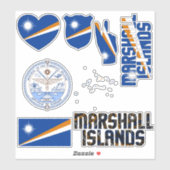 Sticker Les îles Marshall Extraordinaires Formes nationale (Feuille)
