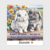 Sticker Les Lapins Parlent Le Lapin Accumulé Lop (Feuille)