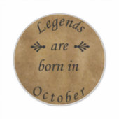 Sticker les légendes sont nées en octobre anniversaire (Devant)