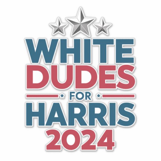 Sticker Les Mecs Blancs De L'Élection Harris-2024 (Devant)