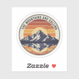 Sticker Les montagnes appellent Vintage Retro Coucher de s