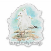 Sticker Les mouettes appellent et je dois y aller (Devant)