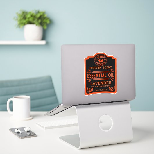 Sticker Les odeurs essentielles d'huile (Ordinateur portable sur le bureau)